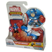 Marvel Super Hero Adventures Captain America (2012) Hasbro Playskool Figure & Bike Toy
