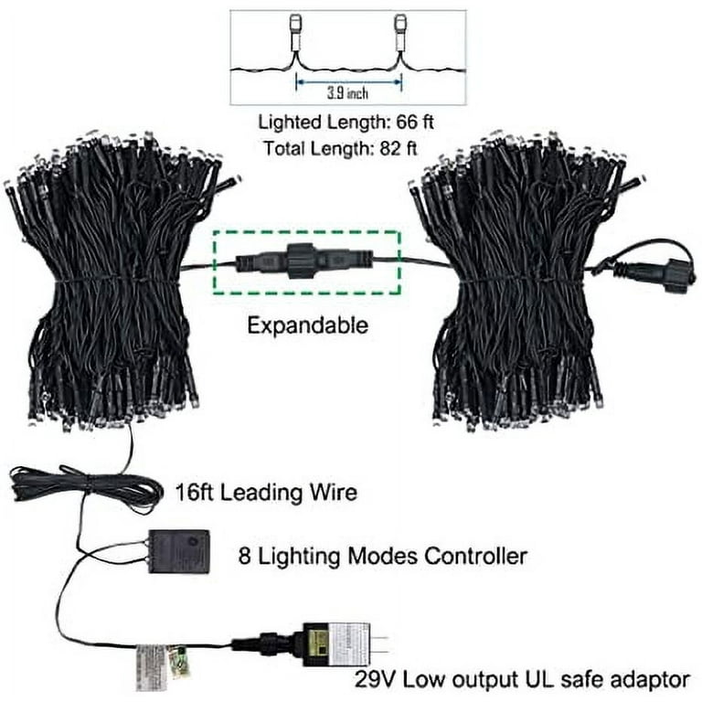 Outdoor Fairy Lights Connectable Black Rubber Cable
