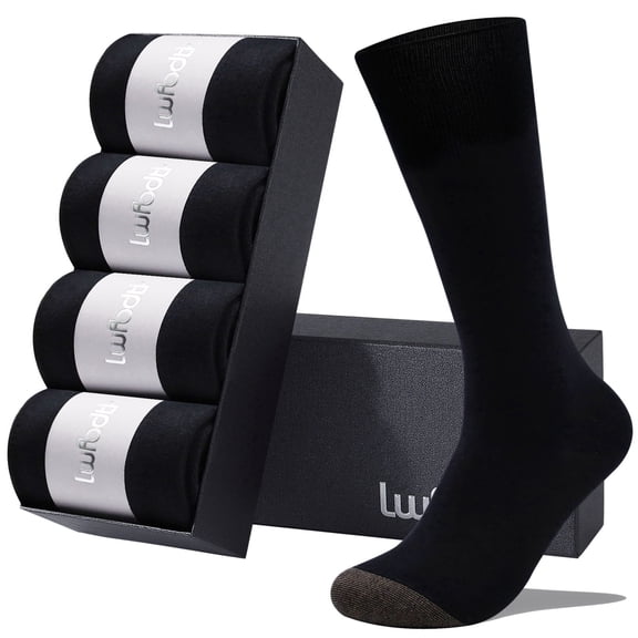 LWFBDTK Compression Socks 20-30mmHg for Men Women - Graduated Therapeutic Circulation Support for Nurses Running & Travel - 4 Pair Black Size S/M (5-9.5)