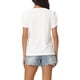 thumbnail image 3 of INSPIRAR CHIC Blusas de manga corta fruncidas para mujer, blusas elegantes y casuales con cuello redondo, camisetas de verano M Blanca, 3 of 5