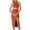 Orange, variant on successthop Cocktail Dresses for Women Evening Party Ribbed Knit Cut Out Sleeveless Midi Clothes Ladies Split Dress Red