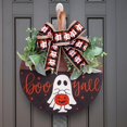 thumbnail image 3 of Letrero de puerta colgante de madera de Halloween, letrero de madera, letrero de puerta decorativo redondo, Boo, colgador de puerta de Halloween para, 3 of 6