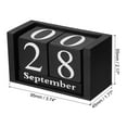 thumbnail image 2 of Uxcell Vintage Wood Block Perpetual Calendar, Reusable Wooden Month Date Display Blocks for Desk 3.7", Black, 2 of 4