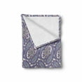 thumbnail image 2 of Paisley Soft Flannel Fleece Throw Blanket, Tribal Floral Ornamental Patterned Design with Raindrop Like Shapes Artwork, Cozy Plush for Indoor and Outdoor Use, 50" x 70", Blue and Purple, by Ambesonne, 2 of 6
