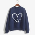 thumbnail image 5 of Baqcunre Crewneck Sweatshirts Printing Sweatshirt Top Long Sleeved Sweatshirt Casual Blouse Temperament Pullover Top(Navy S-XXL),Womens Sweatshirt Womens Tops Valentine'S Day Shirts For Women, 5 of 5