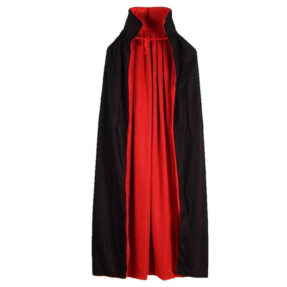 Tkocisa Cape de Costume de Vampire d'Halloween 55 Pouces, Cape de Dracula Diable Réversible Noire Rouge pour Hommes et Femmes