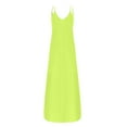 thumbnail image 3 of Patlollav Travel Clothes Women Dresses, Women's Summer Casual Sleeveless Round Neck Solid fork Opening Dress, 3 of 6
