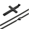 thumbnail image 6 of STAOEDU Cross Necklace for Men, Silver Black Gold Stainless Steel Plain Cross Pendant Necklace for Men Box Chain, 6 of 8