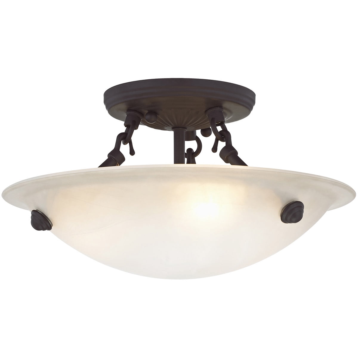 3 Light Bronze Ceiling Light fixture with Honey Alabaster Glass Shade