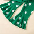 thumbnail image 6 of Pandaie 12M-4Y Toddler Girl Easter Outfit Infant Long Sleeve Pullover Sweatshirt Flare Pants Set Baby Cute Summer Clothes Green 12M(6-12 Months), 6 of 9