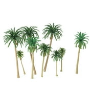 Apexeon Furnishing Articles , 15pcs Miniature Scenery Layout Model Tree Palm Trees Train Coconut Rainforest Home Garden Decoration for Dioramas