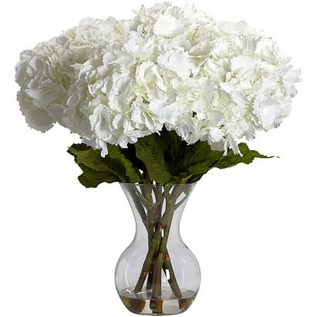 Large Hydrangea with Vase Silk Flower Arrangement