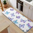 thumbnail image 5 of Purple Blue Butterfly Pattern Kitchen Rug Mat,Kitchen Runner Rugs Non Skid Washable,Decorative Kitchen Floor Mats for Kitchen,Sink,Laundry,17"x47.2", 5 of 7