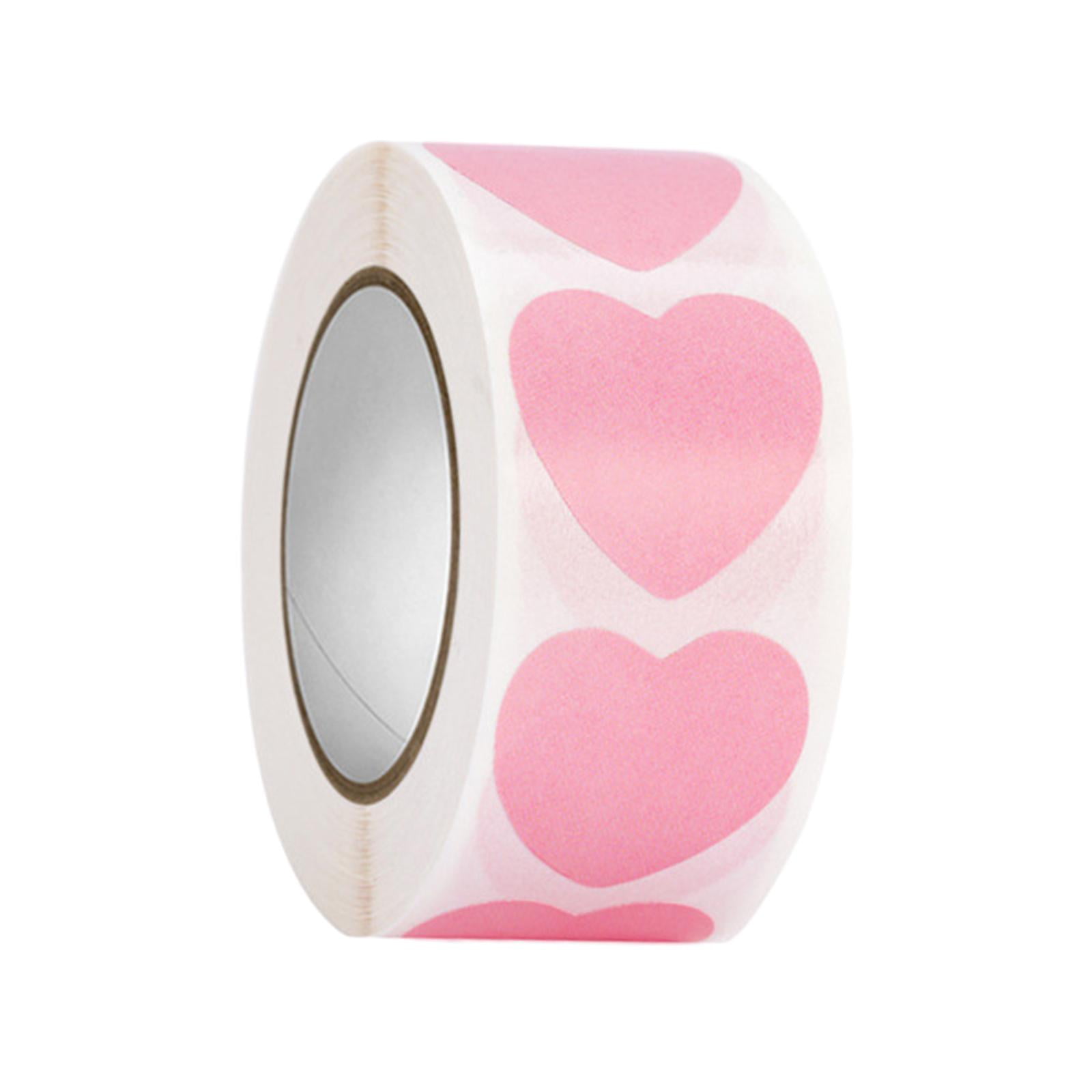 Milageto 5x500pcs Labels Pink Heart Stickers Heart Shape Paper Labels for Valentine's Day Wedding Anniversaries Invitation Envelopes 6 Pcs