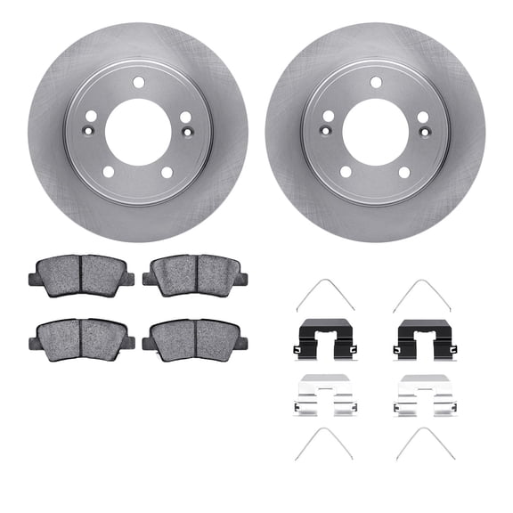 Dynamic Friction Company Rear Brake Rotors with 5000 Advanced Brake Pads includes Hardware 6512-03322