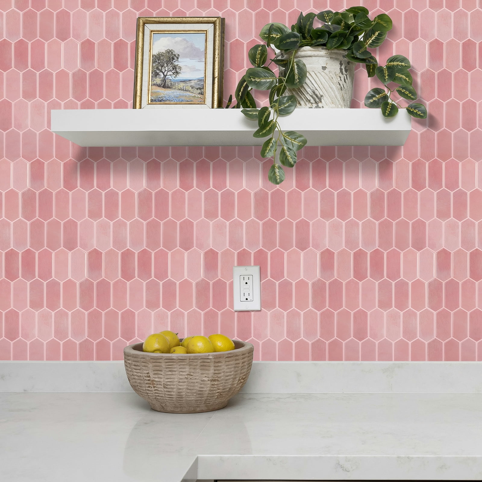 Peel And Stick Backsplash 3D Stick On Vinyl Sticker Thicker Upgrade Waterproof Mosaic Tiles 12 X 12 Inch (Set Of 10)