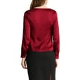 thumbnail image 3 of INSPIRE CHIC Women's Sweetheart Neck Satin Long Sleeve Elegant Casual Work Blouse Top, 3 of 6