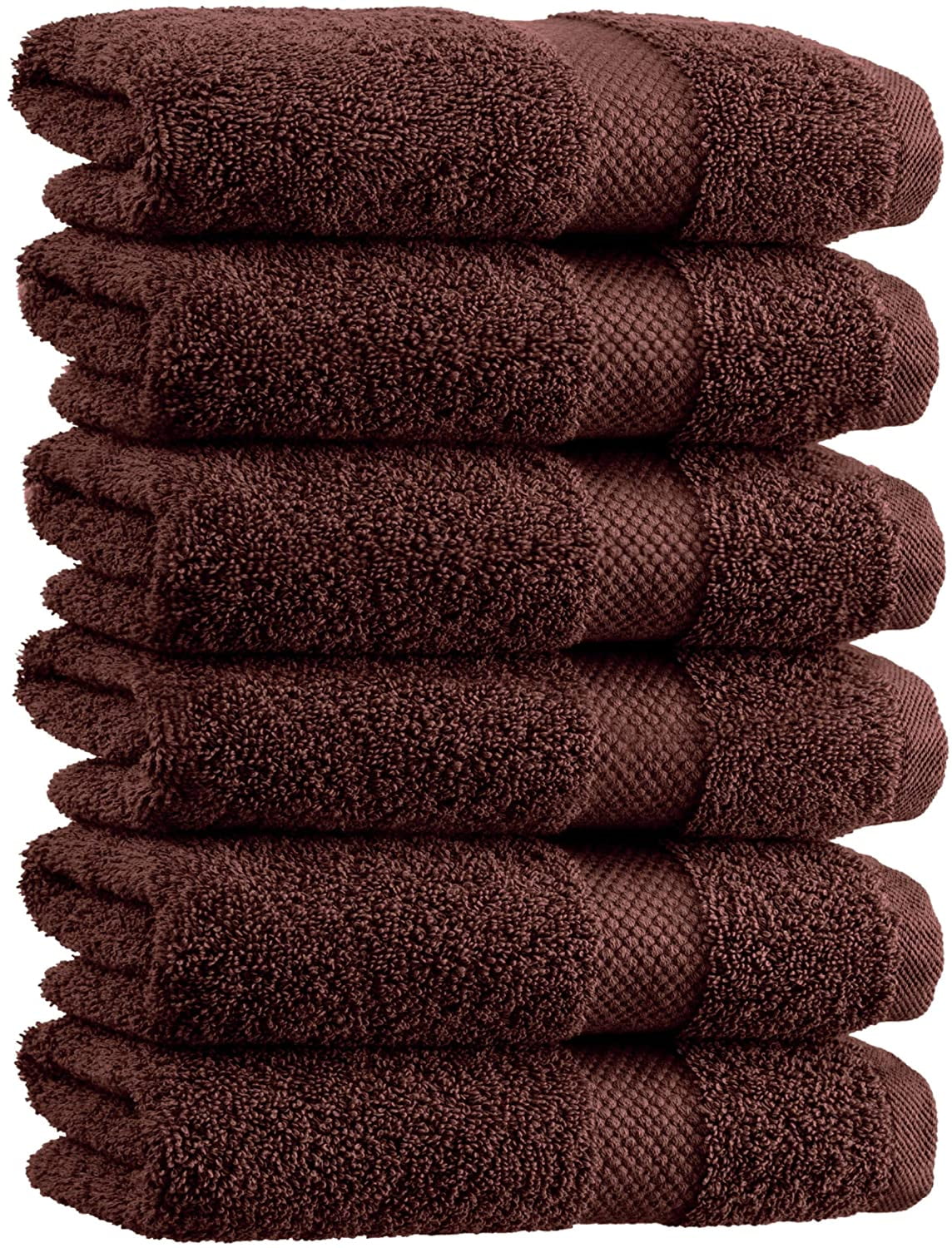 Luxury Brown Hand Towels Soft Cotton Absorbent Hotel Towel 6Pack
