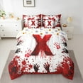 thumbnail image 2 of Feelyou Halloween Monogrammed Bedding Comforter Set 7pcs, Initial X Letter King Bedding Sets, Horror Gothic Style Reversible Bed Sheets, Ultra Soft Home Decor, 2 of 7