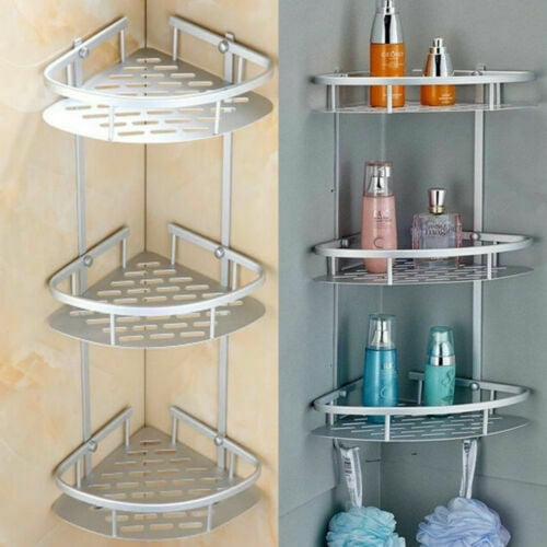 Free drilling 3 layer Bathroom Triangular Shelf Storage Bag Storage