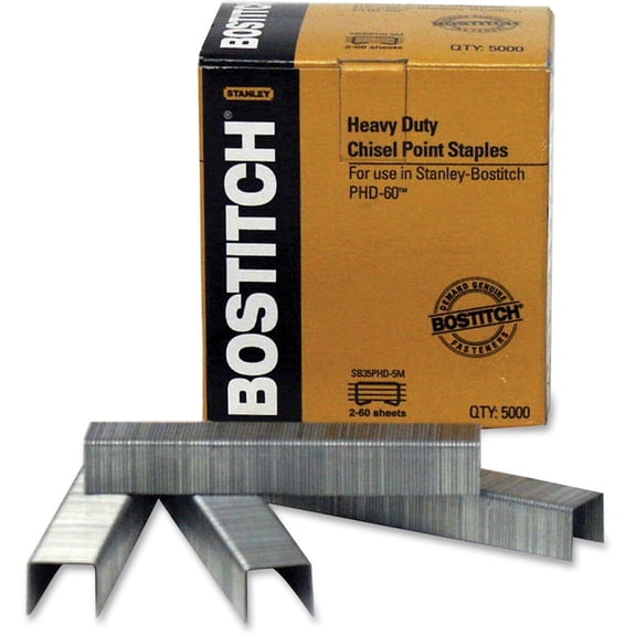 Bostitch Heavy-Duty Premium Staples, 3/8" Leg Length, 5000/Box