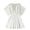 White, variant on ZACPNCV Girls Mesh Lace Cover Up 7-16 Years Old Solid Color V Neck Short Sleeve Beach Dress UPF 50 Protection
