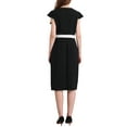 thumbnail image 3 of INSPIRAR VESTIDOS DE COLOR CONTRASTANTE PARA MUJERES HASTA LA RODILLA, VESTIDO LÁPIZ DE MANGA CORTA M NEGRO, 3 of 5