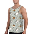 thumbnail image 2 of Gukieu Little Puppies Print Men's Quick Dry Fitness Vest, Round Neck Sleeveless Fitness Bodybuilding Top-Small, 2 of 7