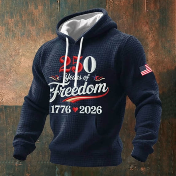 America 250th Anniversary Mens America 250 Flag Printed Sweatshirts 250 Years of Fourth of July Hoodie