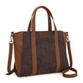 thumbnail image 3 of Wrangler Color Block Tote Bag for Women - Stylish Large Shoulder Purse and Handbag, Coffee, 3 of 7
