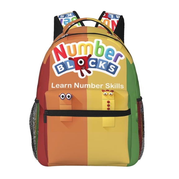 Numberblocks Backpacks All Over Print Cartoon College School Laptop Bag Bookbag Students Travel Work Shoulder Bag Daypack