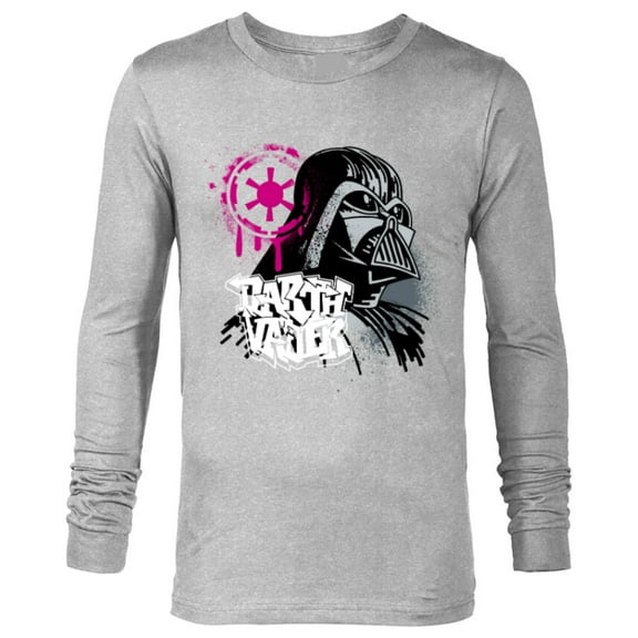 Star Wars Darth Vader and Imperial Symbol Graffiti - Long Sleeve T-Shirt for Men - Customized-Athletic Heather