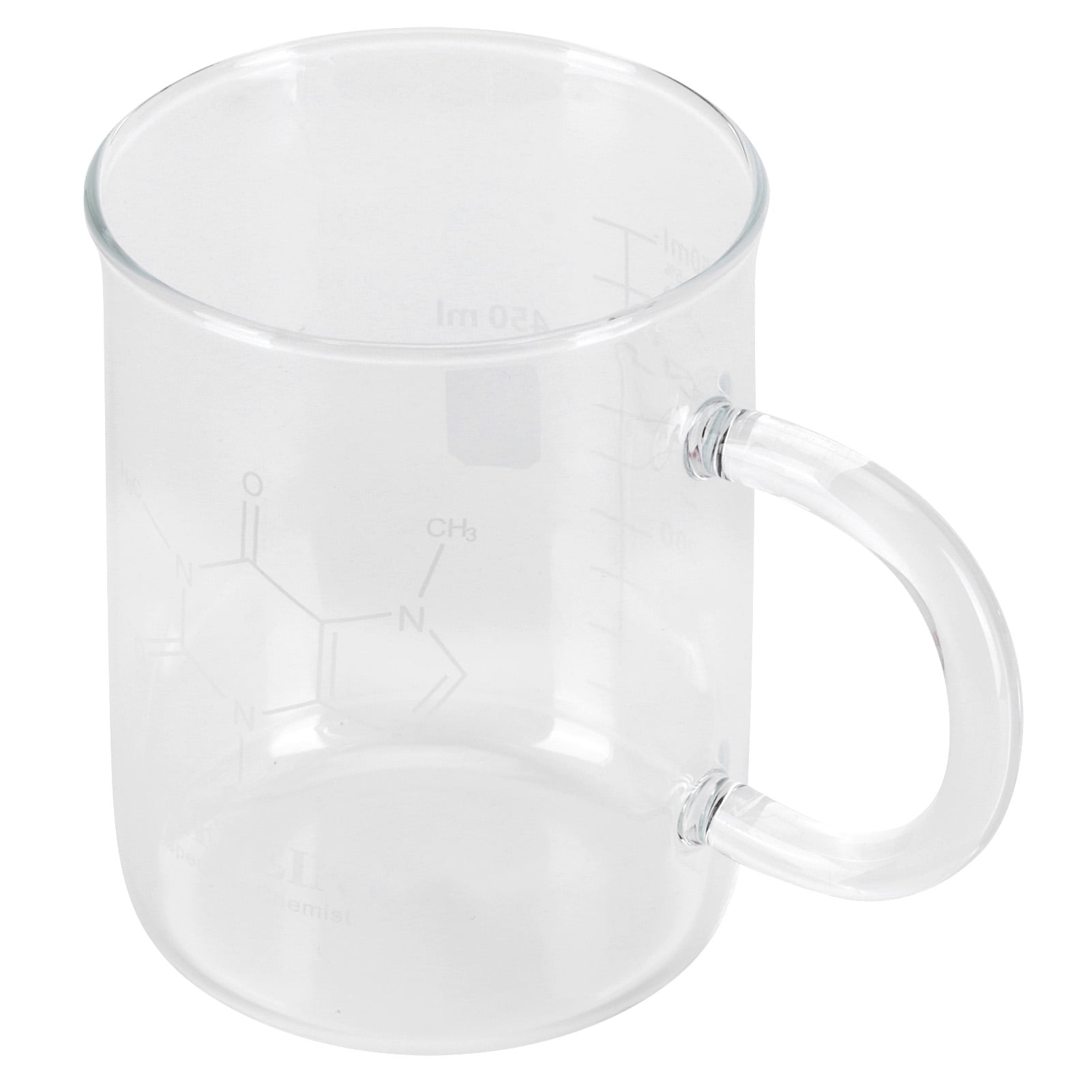 HURRISE Beaker,Beaker Mug Borosilicate Glass Cup with Handle and