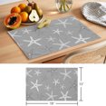 thumbnail image 6 of Vintage Dark Gray Starfish Placemats Set of 6 Summer Coastal Beach Marine Place Mats Indoor Wipeable Table Mats Washable Cloth Dining Table Placemats for Kitchen Holiday Party Home Decor 13x19 Inch, 6 of 9