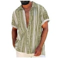 thumbnail image 3 of toraway Chemises à Manches Courtes pour Hommes Chemises Décontractées à Manches Courtes Mode Rayée Imprimée Multicolore Rayée Non Positionnée Chemise Homme m, 3 of 4