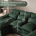 thumbnail image 4 of BISHE U-Shaped Sectional Cloud Sofa, 110" Chenille Modular Couch with Double Chaise, 4-Seater Comfy Sleeper Sofa for Living Room, Modern Oversized Upholstered Furniture, Emerald Green, 4 of 6