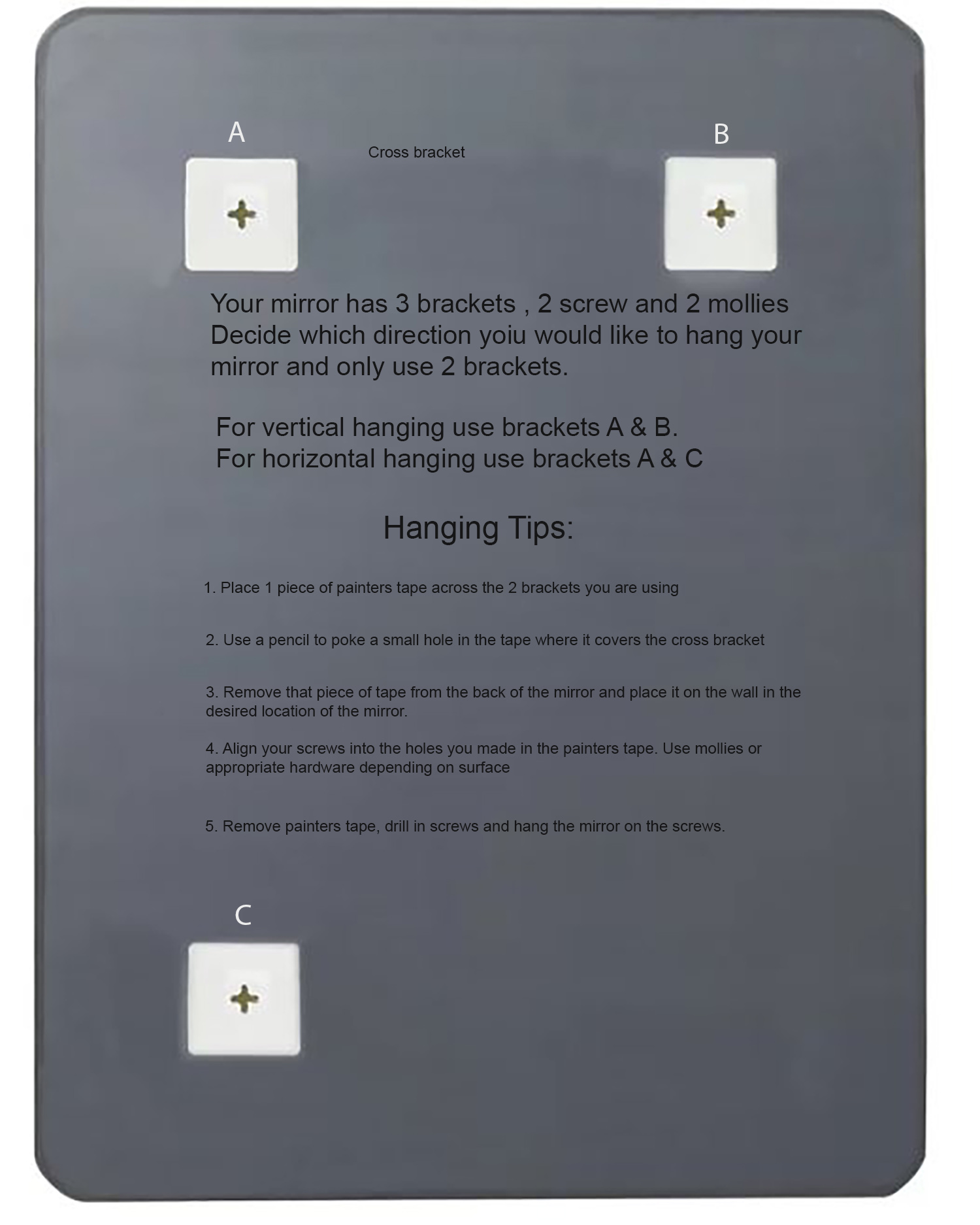 Barnard 19 in. W x 27 in. H Rounded Rectangular Frameless Bathroom Vanity Mirror