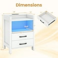 thumbnail image 3 of Gymax 2PCS 23.5'' Nightstand w/LED Lights & Charging Station USB Port & Outlets, 3 of 10