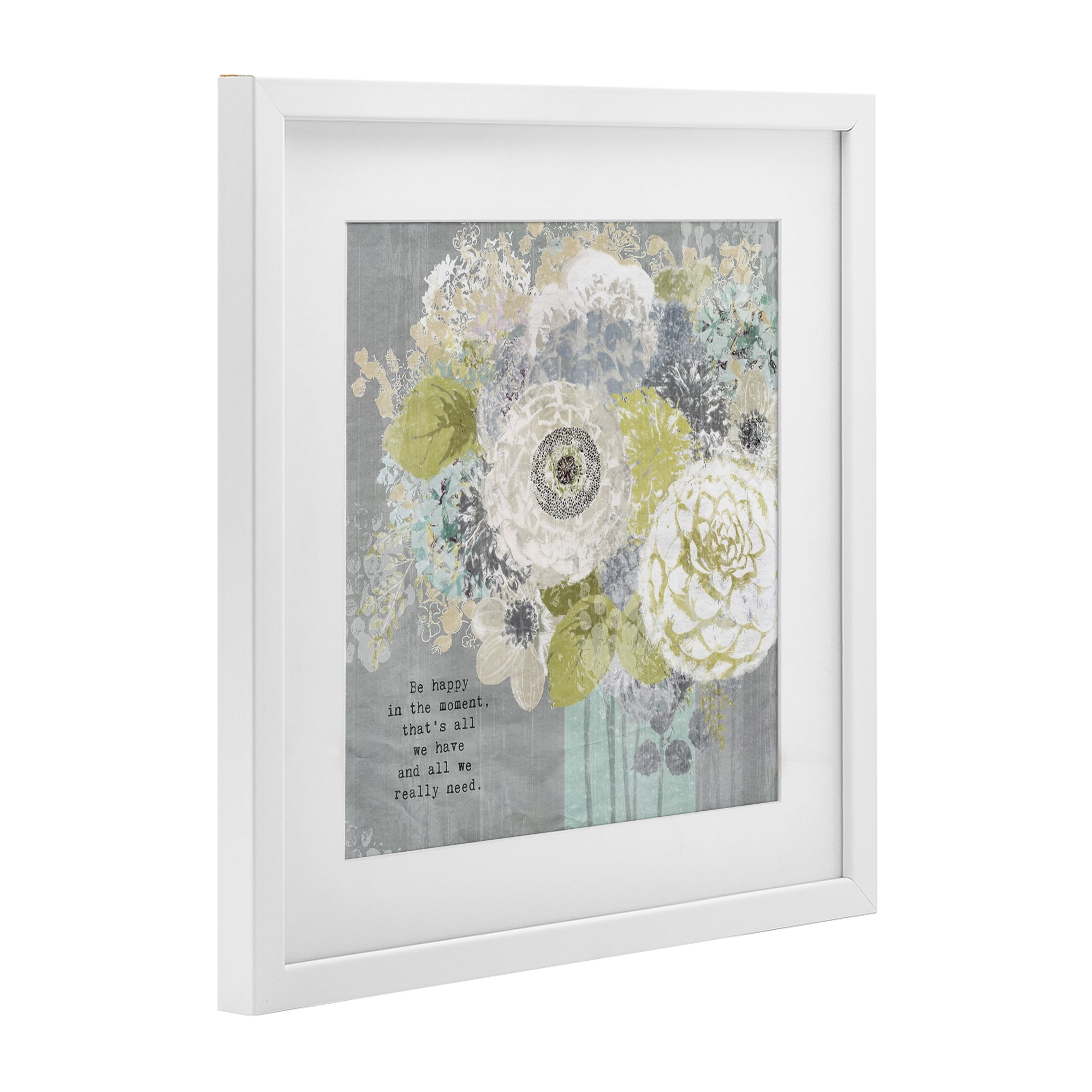 Stupell Industries Happy In The Moment White Framed Print Under Glass, design by Suzanne Nicoll
