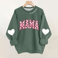 thumbnail image 2 of Women's Mama Printed Crewneck Sweatshirt Long Sleeve Drop Shoulder Heart Graphic Casual Loose Fit Tops (L, Pink), 2 of 6
