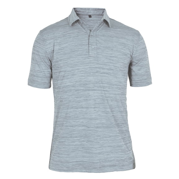 Monterey Club Men's Heather Stripe Tailored Collar Golf Polo Shirt #1280