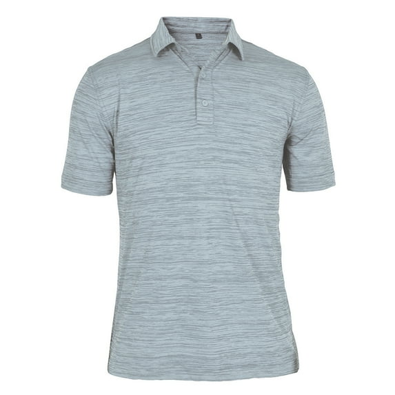 Monterey Club Men's Heather Stripe Tailored Collar Golf Polo Shirt #1280