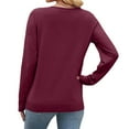 thumbnail image 2 of Winter Sweater for Women V-Neck Crochet Knit Shirt Lightweight Comfy Long Sleeve Pullover Fall Tops 2026, 2 of 9