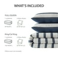 thumbnail image 6 of Regency Heights Full/Queen Comforter Set, Striped Texture Bedding Comforter Sets, 3 Pieces Tonal Stripes Woven Comforter with Pillow Sham, Blue, 6 of 11
