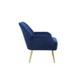 thumbnail image 5 of Velvet Accent Chair, Modern Wingback Armchair with Gold Metal Legs, Comfy Single Sofa Chair Side Chair with Tufted Backrest and Armrests, Upholstered Reading Chair for Living Room, Bedroom, Navy, 5 of 7