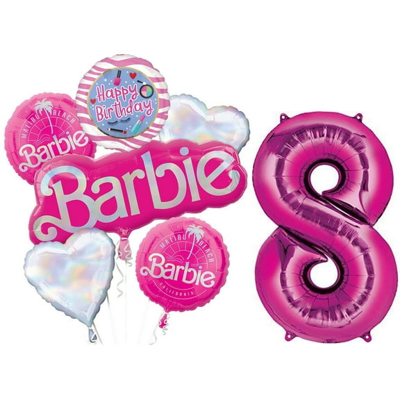 Anagram Barbie California Dreaming 8th Birthday Party Supplies Balloon Bouquet Decorations