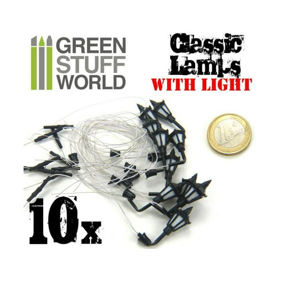Green Stuff World Classic Wall Lamps w/LEDs New