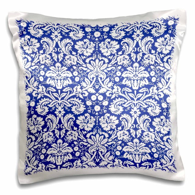 Royal blue and white damask pattern stylish elegant Victorian vintage