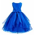 thumbnail image 2 of Ekidsbridal Satin Ruffles Organza Flower Girl Dress Elegant Wedding Pageant Birthday Party Formal Evening Gown 012S 12, 2 of 3