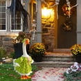 thumbnail image 2 of White Goose Halloween Costume – 23in Decorative Clothes with Pumpkin Print, Fits Large White Geese, Durable Fabric, Ideal for Halloween Yard/Porch Decor, Green, 2 of 7